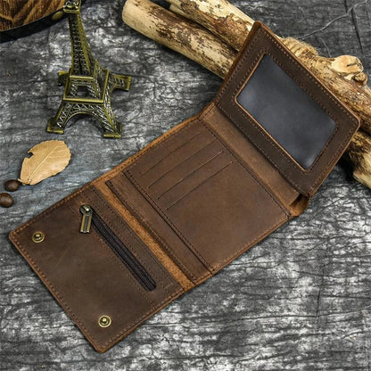 Classic Bifold Wallet with Metal Strap