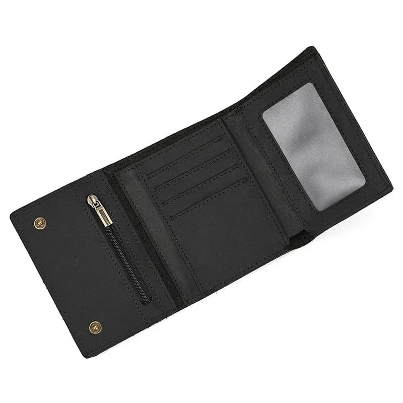 Classic Bifold Wallet with Metal Strap