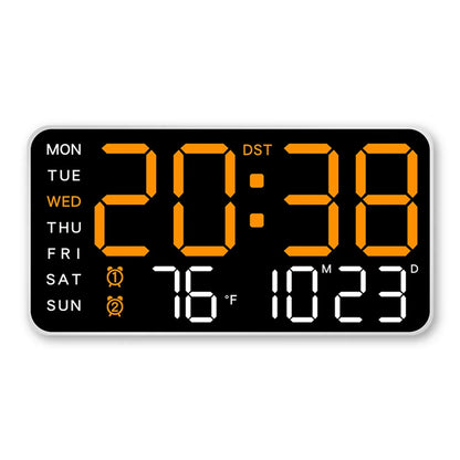 Big Number LED Wall Clock with Date and Temp