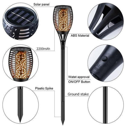 Outdoor Solar Powered Flickering Torch Light