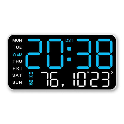 Big Number LED Wall Clock with Date and Temp