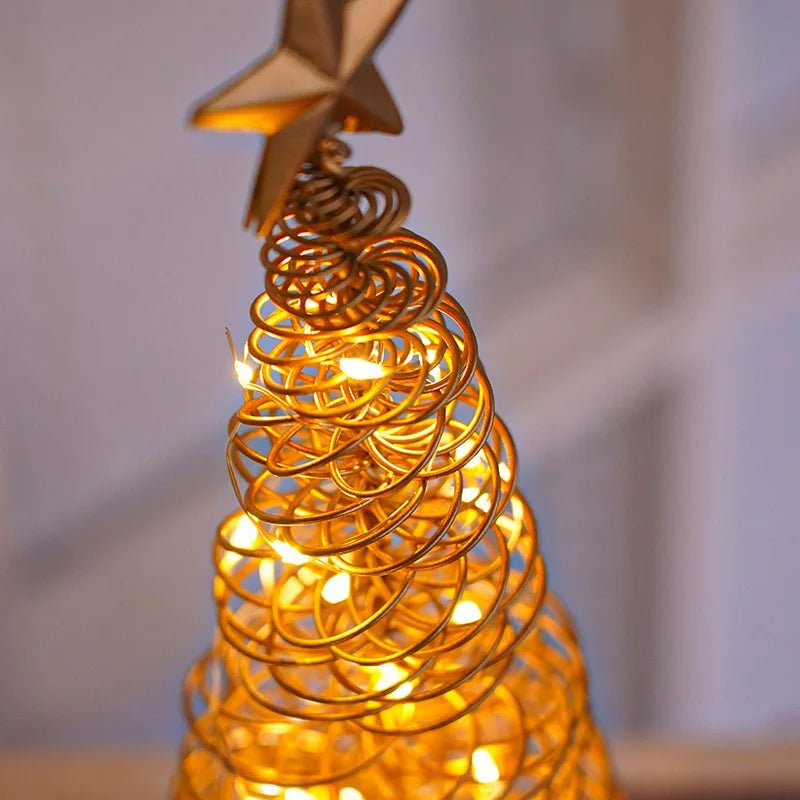Bright LED Spiral Christmas Tree Table Lamp Decor