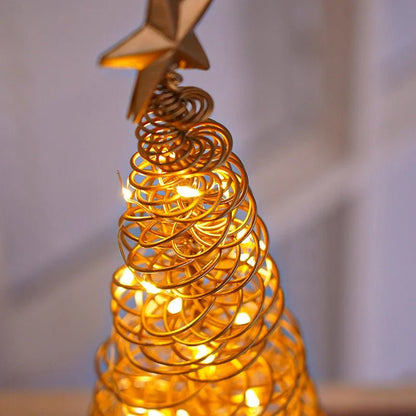 Bright LED Spiral Christmas Tree Table Lamp Decor