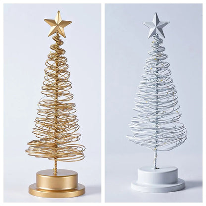 Bright LED Spiral Christmas Tree Table Lamp Decor