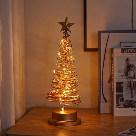 Bright LED Twisted Christmas Tree Desk Lamp Decor - Luxicro