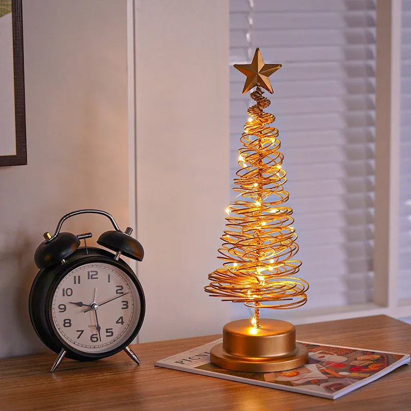 Bright LED Spiral Christmas Tree Table Lamp Decor