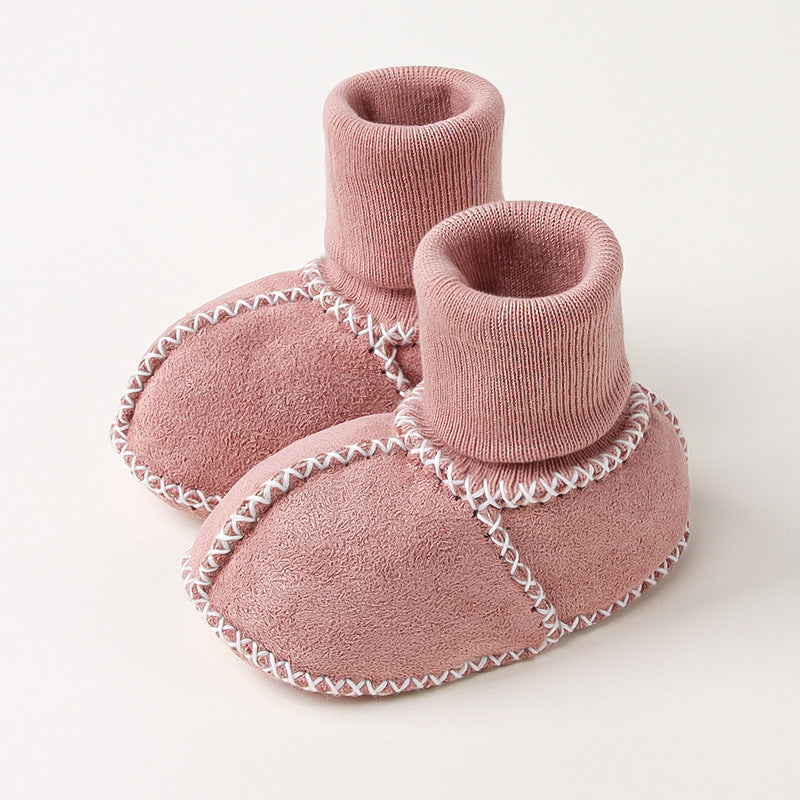 Cozy Infant Booties in Gentle Suede Design