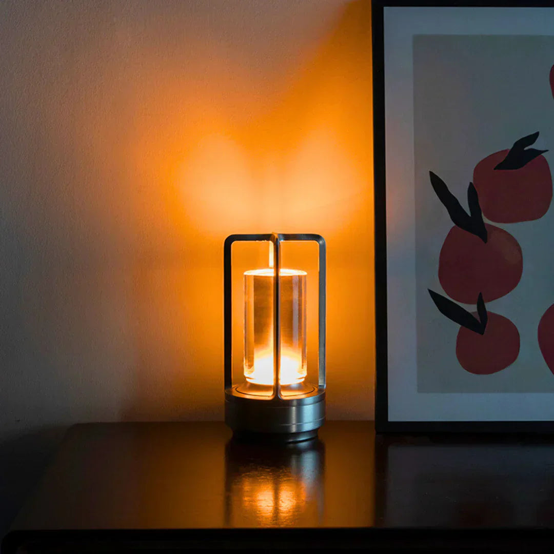 Stylish Glass Desk Lamp Dimmable Portable LED Light - Luxicro
