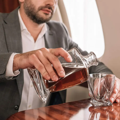 Premium Crystal Whiskey Decanter Gift Set