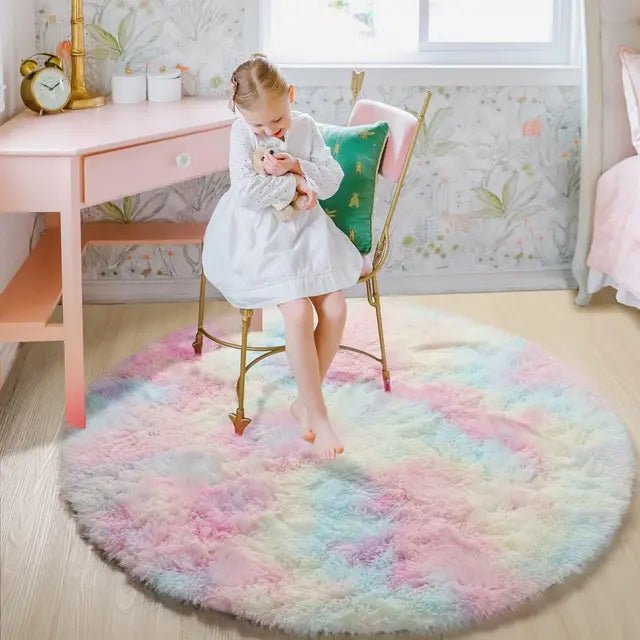 Cozy Fuzzy Circle Floor Mat