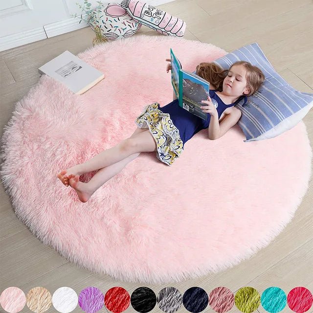 Cozy Fuzzy Circle Floor Mat