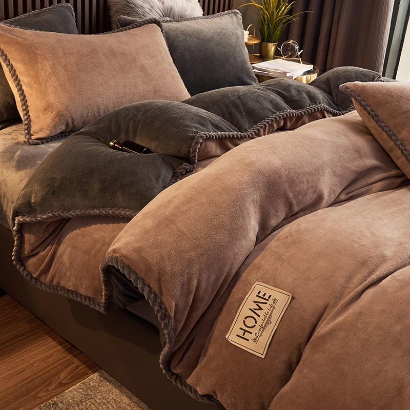 Cozy Thermal Bedding Set Plush Duvet Cover