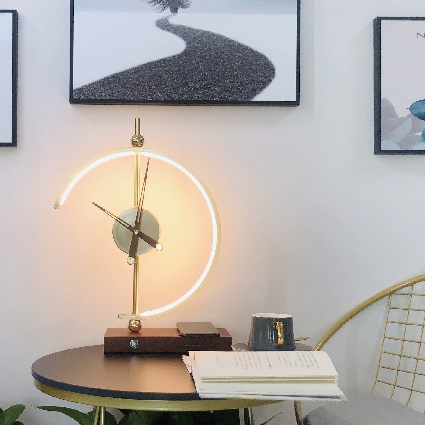 Bright LED Clock Table Lamp