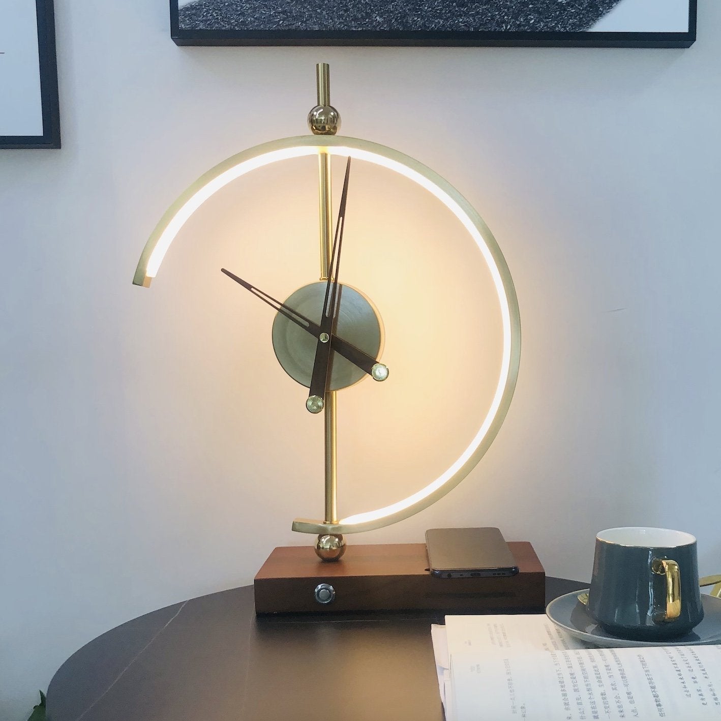 Bright LED Clock Table Lamp
