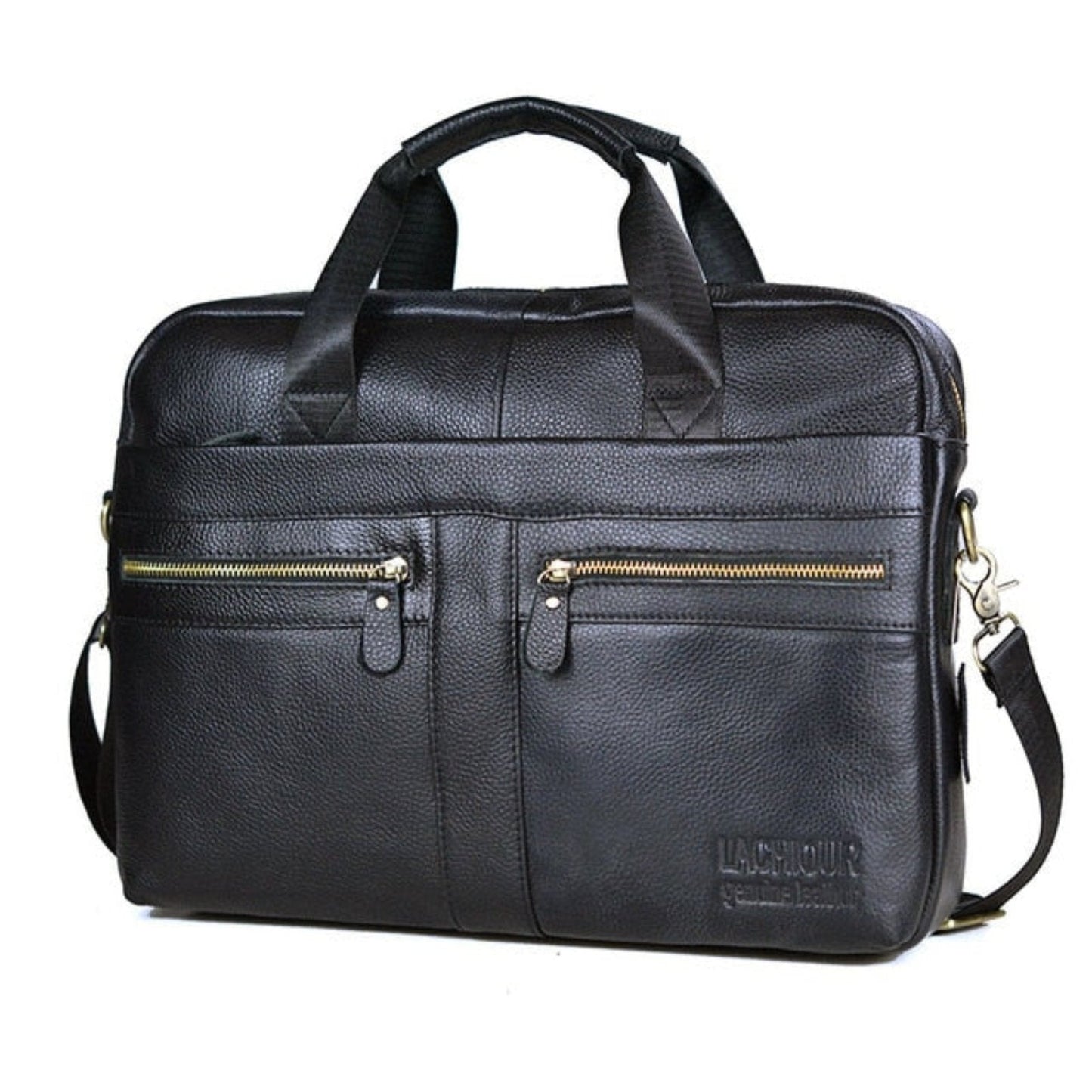 Premium Leather Laptop Briefcase - Luxicro