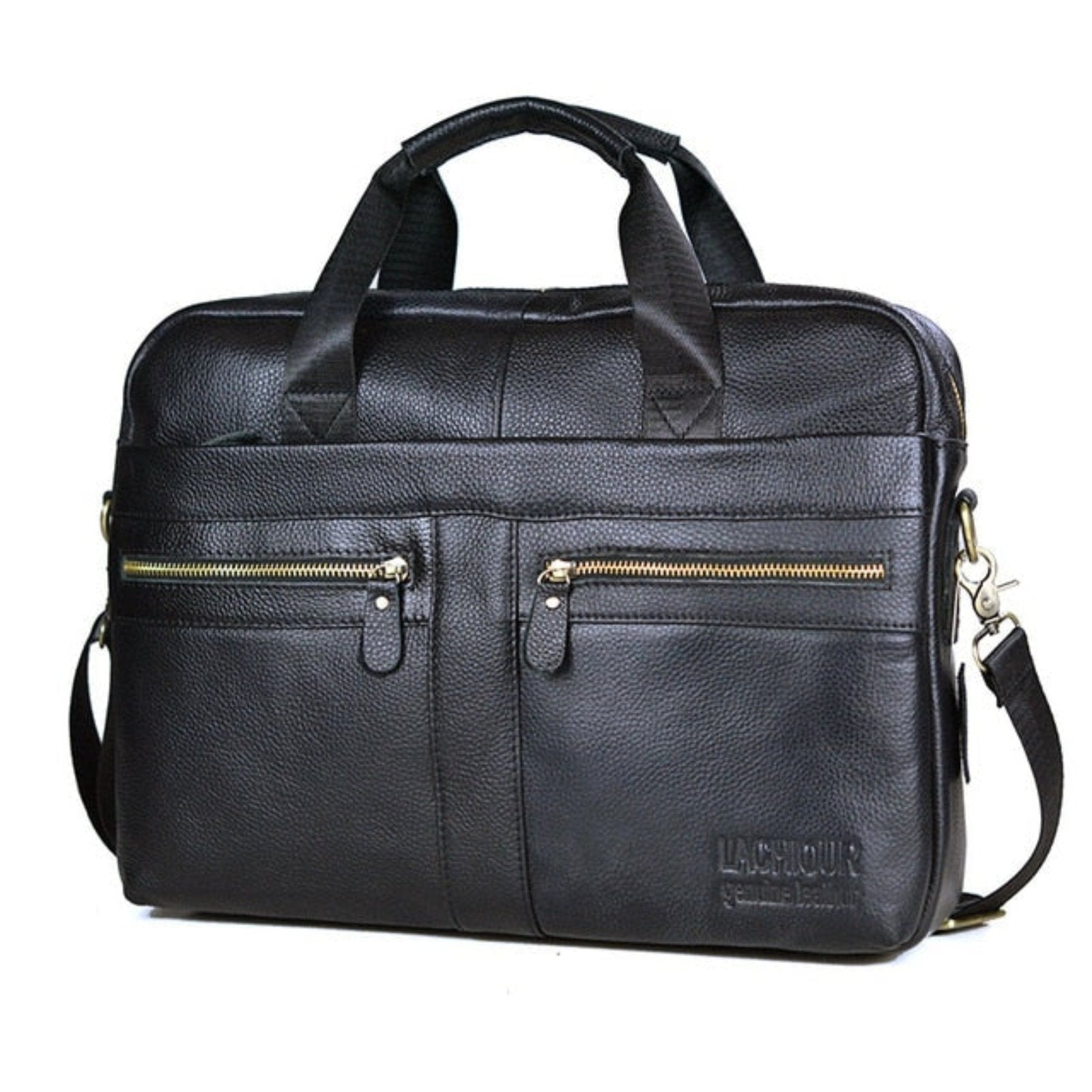 Premium Leather Laptop Briefcase - Luxicro