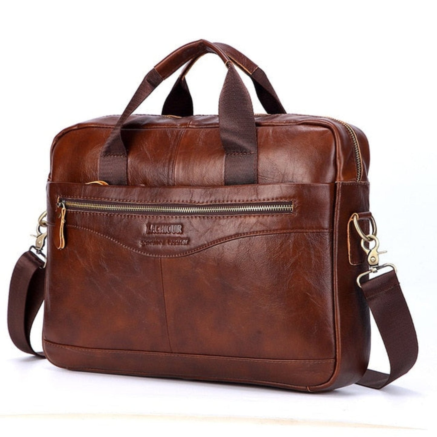 Premium Leather Laptop Briefcase