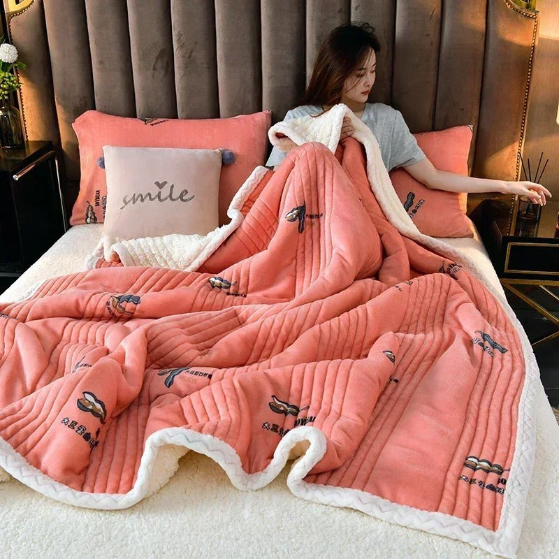 Plush Fuzzy Thermal Throw Blanket