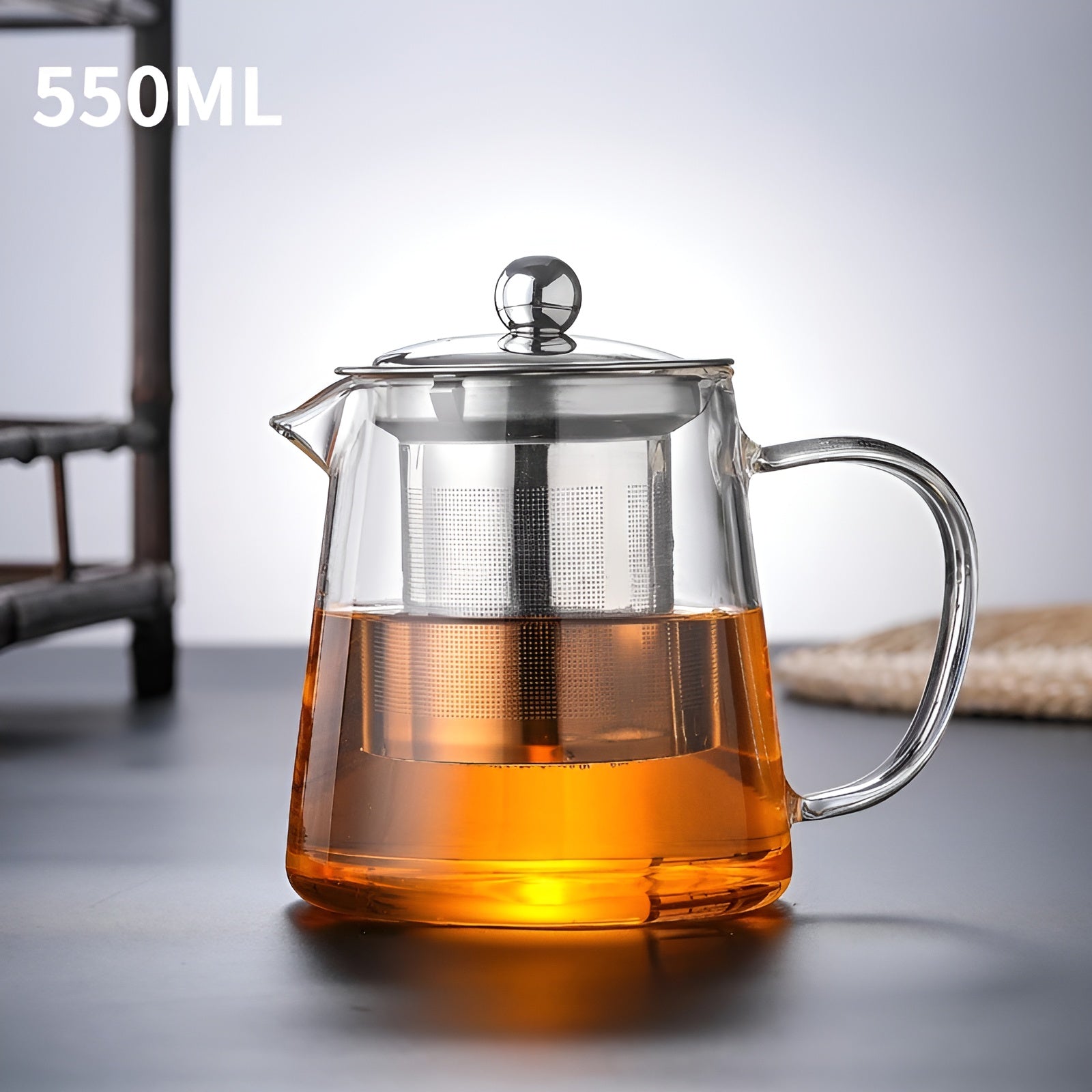 Luxury Glass Teapot with Stainless Steel Strainer - Luxicro