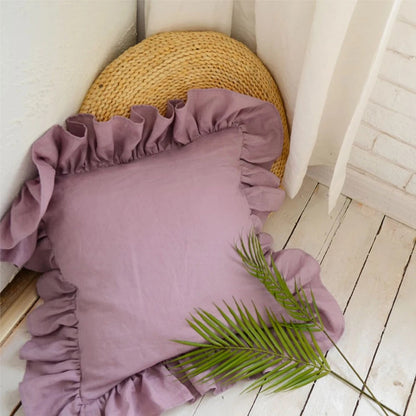 Delicate Gathered Cotton Pillow Case