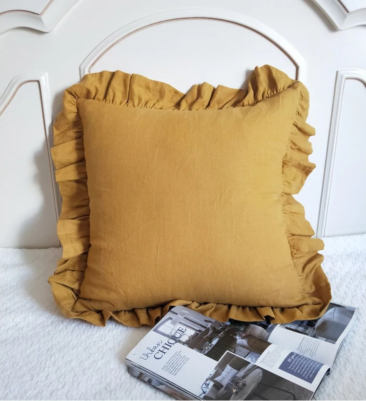 Delicate Gathered Cotton Pillow Case