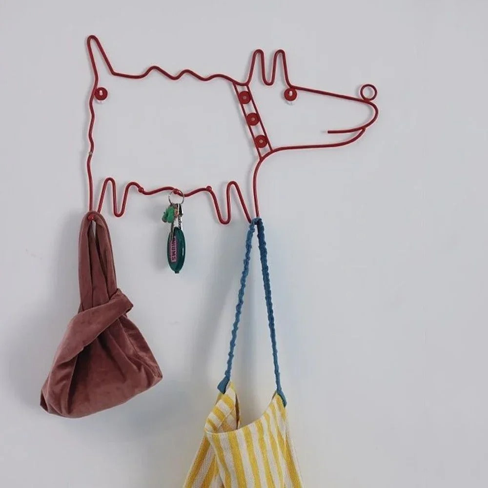 Simple Red 5-Hook Coat Rack for Entryway - Luxicro