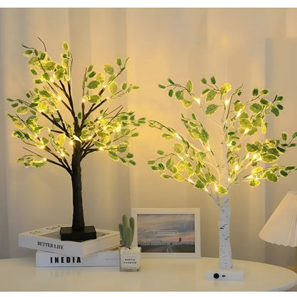Rustic Tree Table Lamp – Soft LED Light