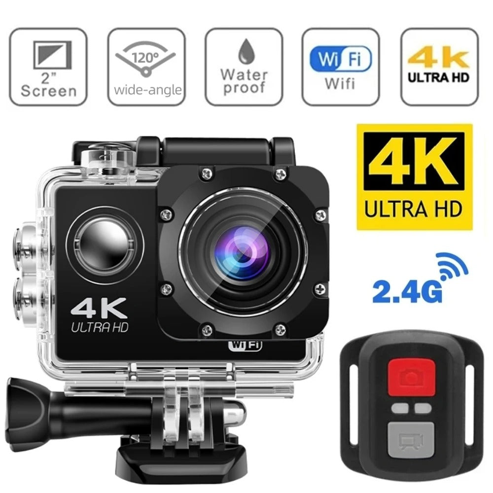 4K Action Camera - Waterproof WiFi HD Cam for Sports