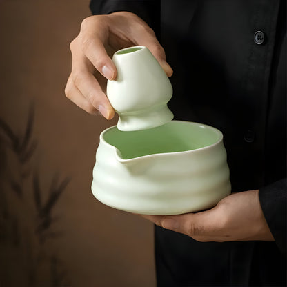 Tranquil Green Tea Ceramic Mug Set - Luxicro
