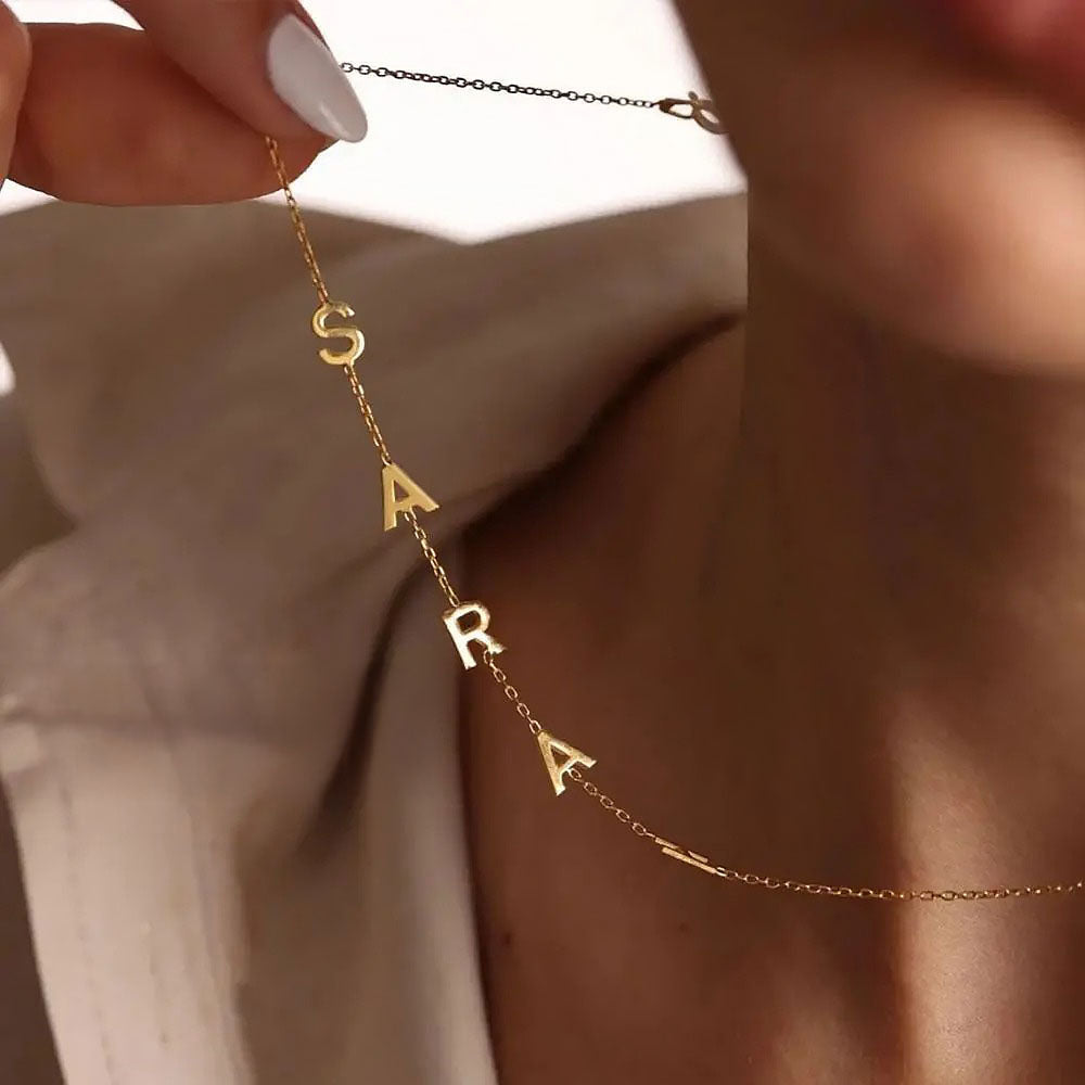Personalized Monogram Unique Bar Necklace - Luxicro