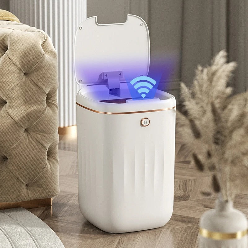 Automatic Touchless Trash Can with UV Light & Odor Filter - Luxicro