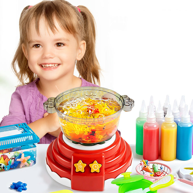 Fun Kids Cooking Play Set - Build Your Own Figures Kit - Luxicro
