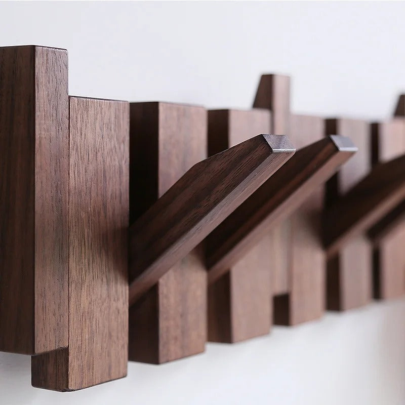 Rustic Wood Piano Coat Hook Wall Mount