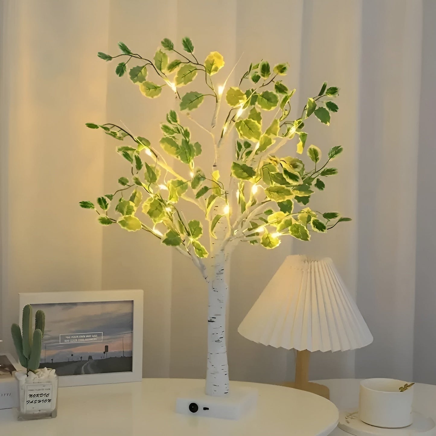 Rustic Tree Table Lamp – Soft LED Light