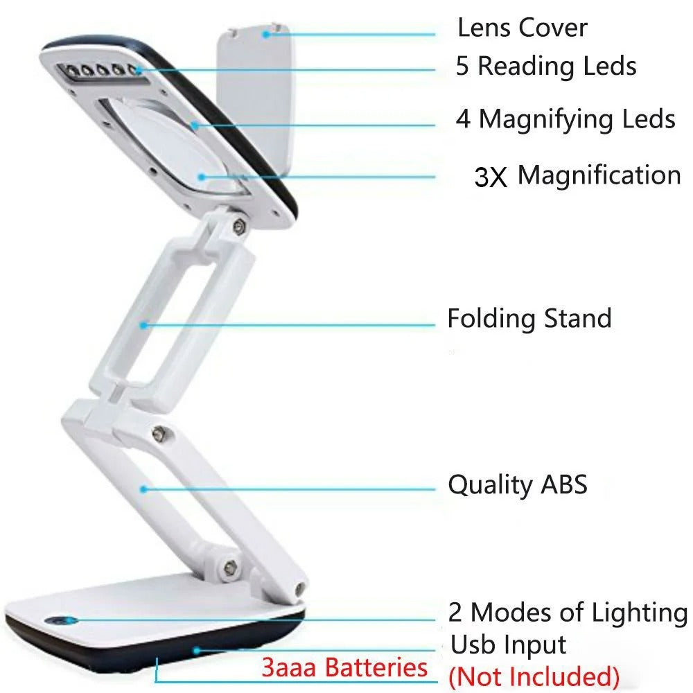 Big LED Magnifier with Flexible Arm