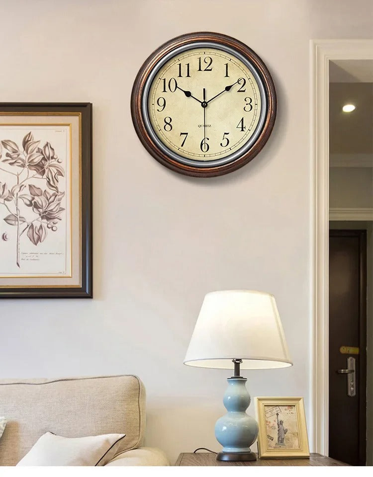 Quiet Natural Wood Large Wall Clock 30cm