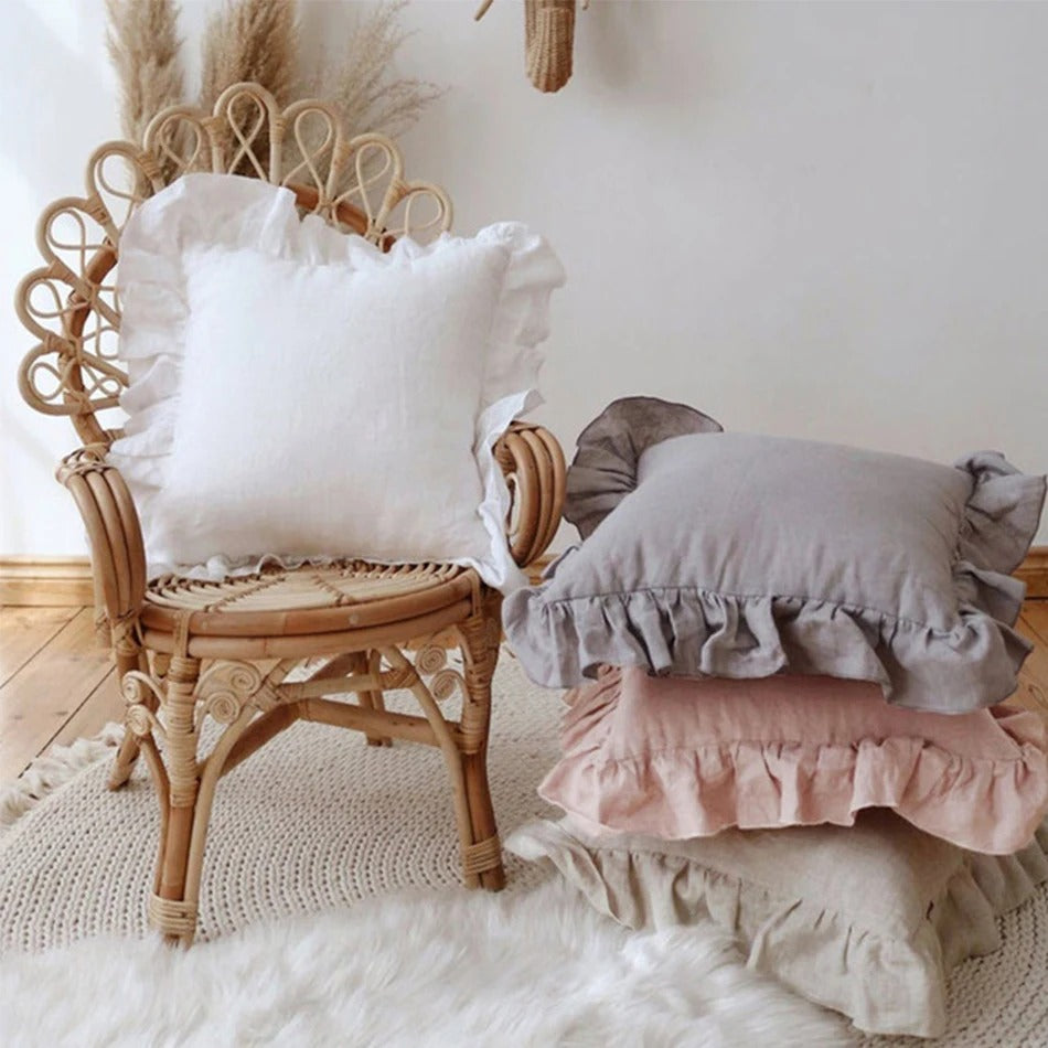 Delicate Gathered Cotton Pillow Case - Luxicro