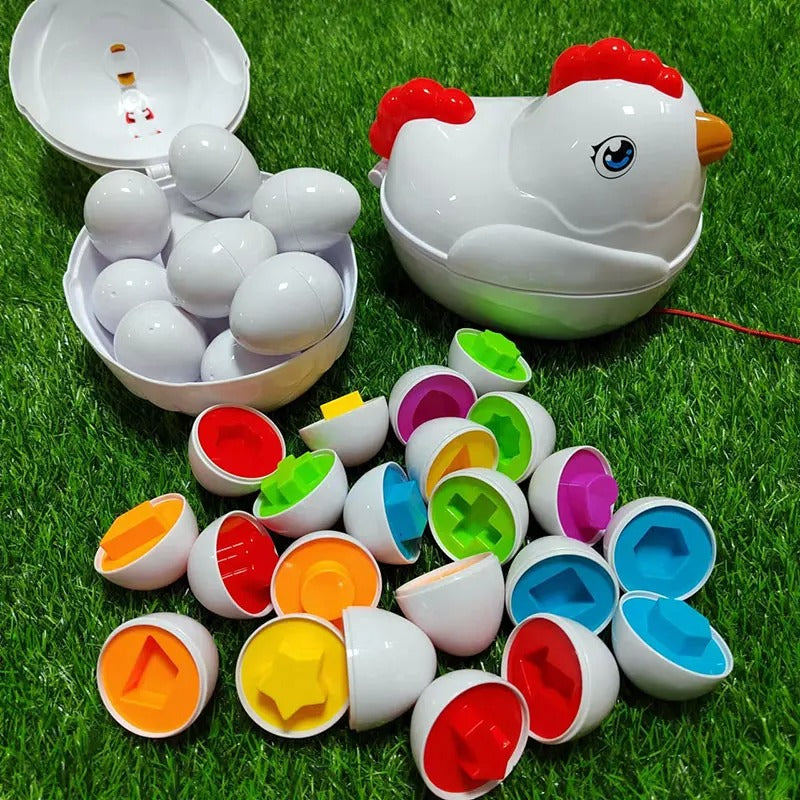 Educational Wooden Shape Sorting Toy Chicken