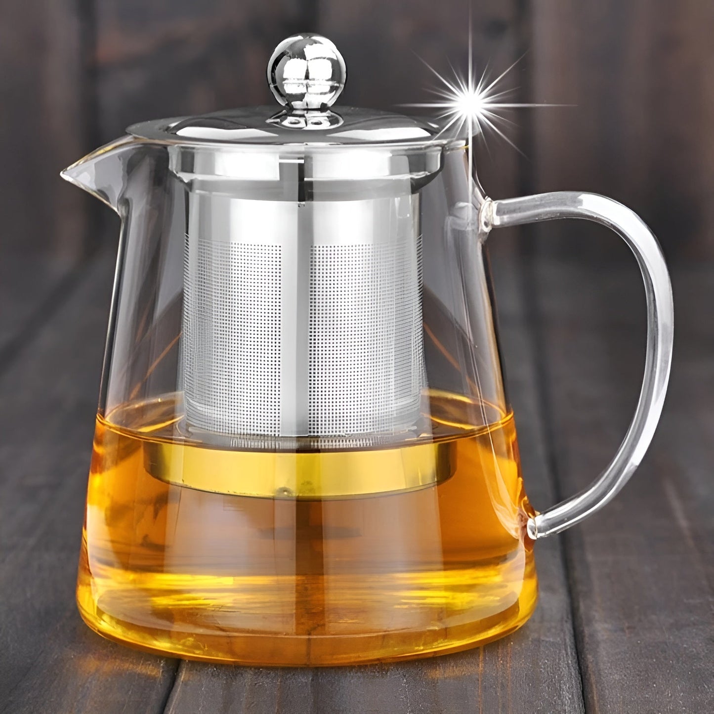 Luxury Glass Teapot with Stainless Steel Strainer