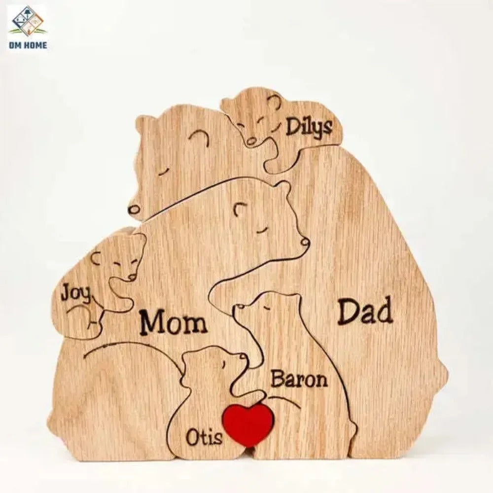Personalized Bear Family Decoration Figurine