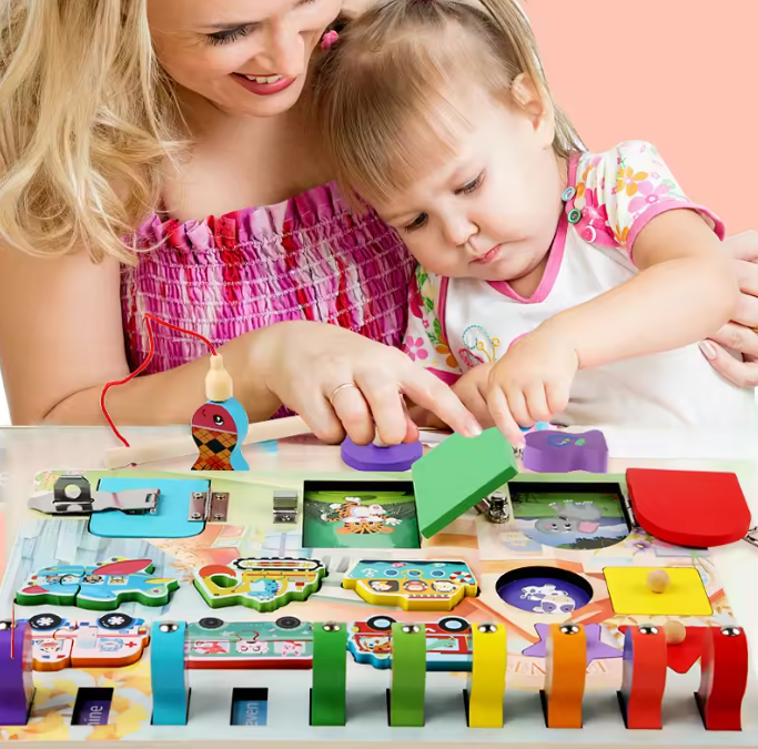 Interactive Educational Toy for Children with Locks and Latches - Luxicro