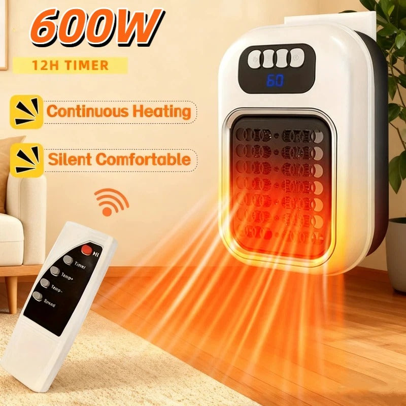 Compact Electric Space Heater with Remote
