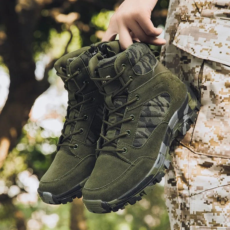 Rugged Waterproof Men's Hiking Boot - High Top, Suede - Luxicro