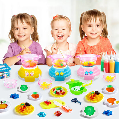 Fun Kids Cooking Play Set - Build Your Own Figures Kit