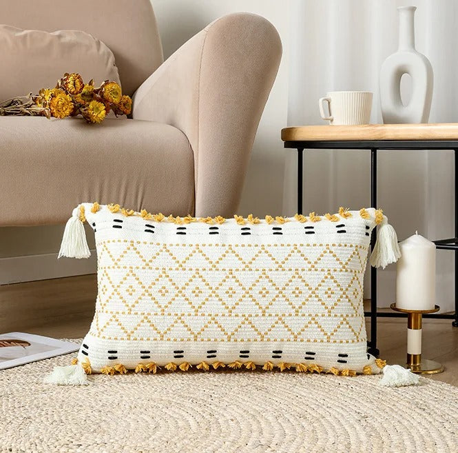 Soft Velvet Pillowcase with Embellished Tufted Design