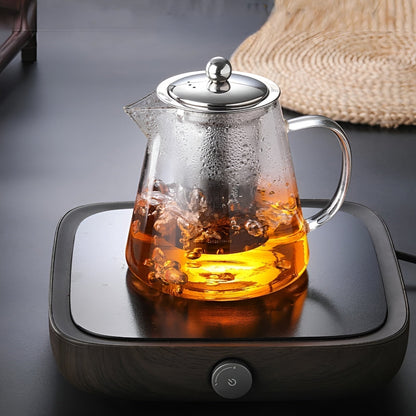 Luxury Glass Teapot with Stainless Steel Strainer