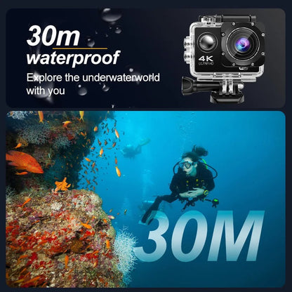 HD Action Cam - Waterproof Wi-Fi Camera for Outdoor Sports