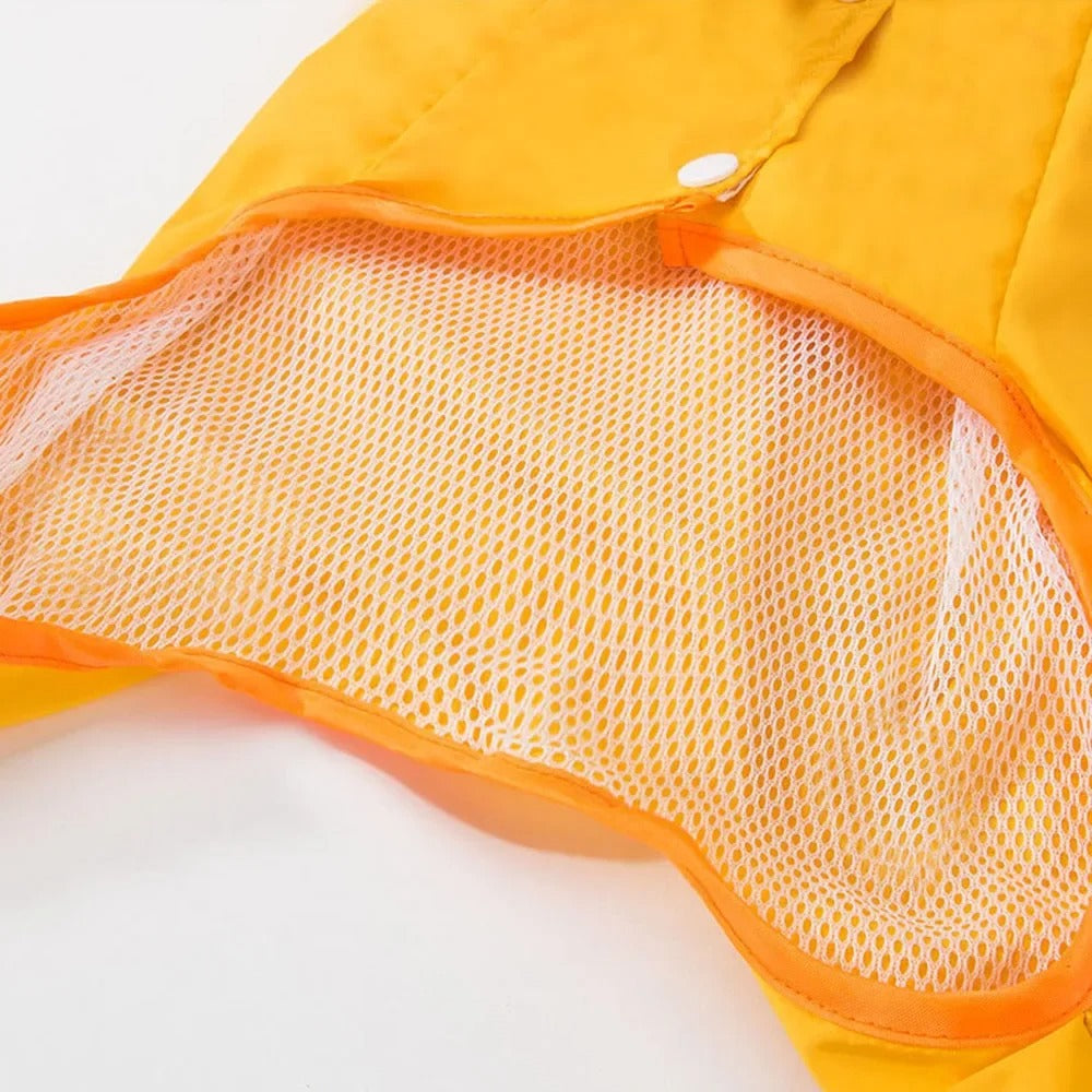 Cute Dog Rain Jacket with Reflective Safety Strap