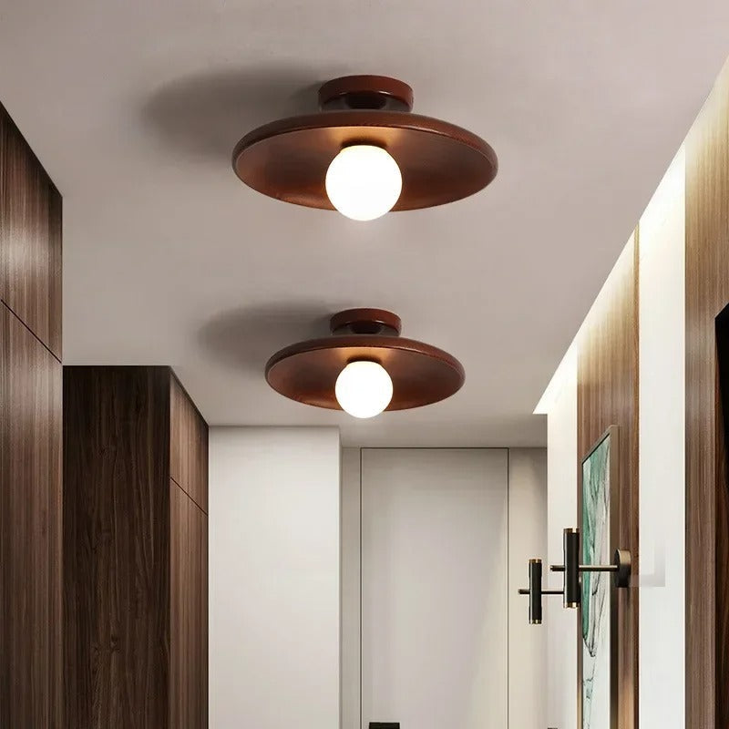 Natural Wooden Drop Light