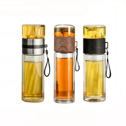 Clear Portable Thermal Water Bottle with Infuser